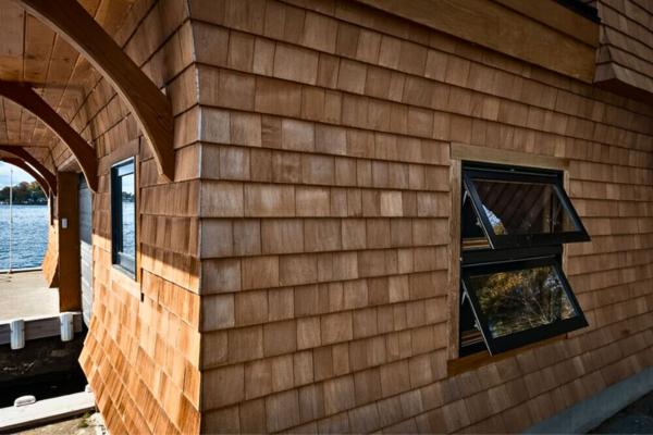 Shingle Wall Siding on Boat House